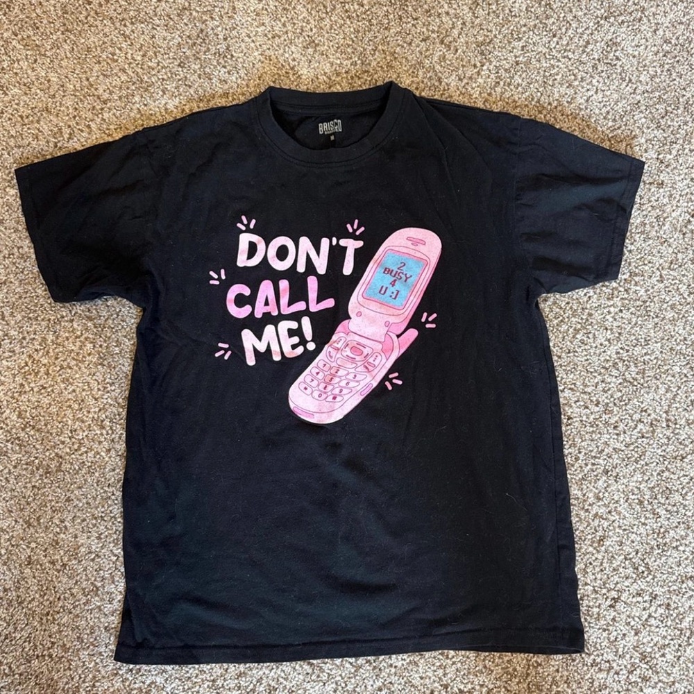 Black T-Shirt with Pink Graphic